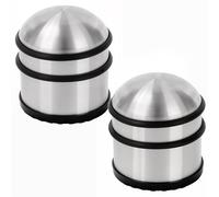 Belle Vous Fermaporta a Pavimento in Acciaio Inossidabile Cromato (Set da 2) - D7 x A7,8 cm - Ferma Porta da Pavimento Blocca Porta con Anelli di Protezione in Gomma per Porte di Casa, Scuola, Ufficio