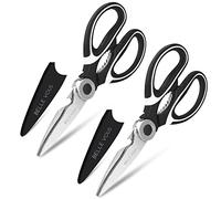 Belle Vous forbice da cucina multifunzione con protezione della lama (set di 2) - Forbici pollame lunghezza totale 21 cm - Acciaio inossidabile per polli, ossa, carni, erbe, verdure