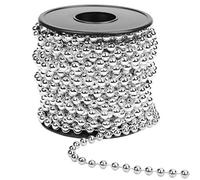 Belle Vous Ghirlanda di Perle per Albero di natale - Catena Perle Decorative da 5mm x 10 Metri Perle Argento per Decorazioni Albero di Natale, Tavola, Creazione di Gioielli, Artigianato Fai-da-Te