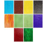 Belle Vous Foglie di mosaico in vetro (set di 10) - 10 x 15 cm, colori assortiti - vetrate testurizzate - Piastrelle trasparenti ideali per mosaico creativo e decorazione della casa