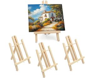 Belle Vous Mini Cavalletto Legno di Pino Espositore da Banco Porta Menu (Set da 4) - 30 cm - Mini Cavalletto Pittura per Segnatavolo Matrimonio, Porta Avvisi Espositori da Banco ed Artigianato Bimbi