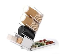 BELLE VOUS Organizer Angolo Bar per Casa e Ufficio - Portabicchieri e Porta Cialde Caffè - Organizzatore Caffetteria per Bicchieri e Accessori - per Cucchiaini e Tovaglioli - Bianco