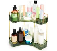 BELLE VOUS Organizer Bagno Portaoggetti - Scaffale Angolare a 2 Livelli - Scaffali Salvaspazio Cucina e Bagno - Mensole Bagno per Cosmetici e Accessori - Organizzatore con Ripiani