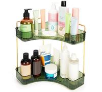 BELLE VOUS Organizer Bagno Portaoggetti - Scaffale Angolare a 2 Livelli - Scaffali Salvaspazio Cucina e Bagno - Mensole Bagno per Cosmetici e Accessori - Organizzatore con Ripiani