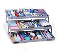 Belle Vous Organizer per Cassetti - Divisorio Plastica con 3 Ripiani - Organizzatore Ripiegabile per Trucchi e Gadget - Porta Oggetti a Scomparti da Casa e Ufficio