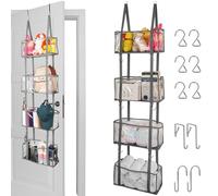 BELLE VOUS Organizer Porta con 4 Tasche a Finestra Trasparenti - Porta Oggetti Da Appendere Bagno, Cameretta, Camera Da Letto, Armadio o Dispensa - Per Giocattoli, Cosmetici, Pannolini e Altro