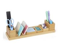 BELLE VOUS Organizzatore da Scrivania - Organizer con 6 Scomparti Regolabili - Portaoggetti per Ufficio - Porta Oggetti Scuola - Set Gadget per Cancelleria - Accessori da Tavolo