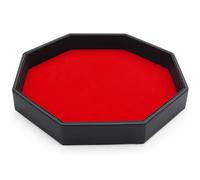 Belle Vous Ottagono Lancia Dadi Pelle Nera e Velluto Rosso - Porta Dadi per