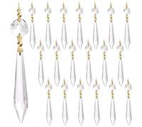 Belle Vous Pampille per lampadari a forma di ghiaccio (x20) - Perla di cristallo trasparente 11,5 cm per lampadario, candeliere, prismi, acchiappasole - ghirlande - ciondolo perla di cristallo per