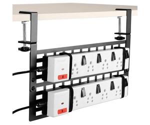 Belle Vous Pannello Porta Cavi - Accessori Passacavi - Cable Management da Ufficio - Organizzatore Nascondi Fili da Tavolo - Portacavi Sotto Scrivania - Nero