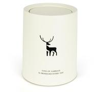 BELLE VOUS Pattumiera Bagno Piccola - Cestino da Scrivania Ufficio - Cestino da Tavolo in Plastica 12 L - Mini Pattumiera da Tavolo con Coperchio - Cestino Piccolo Bianco con Cervo