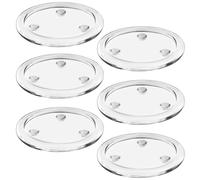 Belle Vous Piattini Portacandele Rotondi - 6x Piatti Porta Candele in Vetro Trasparente - 10 cm - Piattino Candele Decorative - Porta Candele da Tavolo per Decorazioni e Feste
