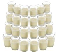 Belle Vous Porta Candele in Vetro con Candele Bianche Tea Lights (24pz) - Durata