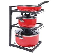 BELLE VOUS Porta Coperchi Pentole e Padelle Salvaspazio - Organizer da Cassetto Cassettone Mobile Interno - Portacoperchi a 3 Livelli - Organizzatore Cucina - Divisori per Pentole