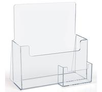 Belle Vous Porta Depliant in Plastica A5 con Portabiglietti da Visita -