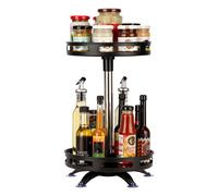 BELLE VOUS Porta Spezie per Cucina - Portaspezie Girevole a 2 Livelli - Organizer per Dispensa con Piedini a Ventosa - Spice Rack Salvaspazio da Appoggio - Giostra per Condimenti