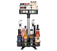 BELLE VOUS Porta Spezie per Cucina - Portaspezie Girevole a 2 Livelli - Organizer per Dispensa con Piedini a Ventosa - Spice Rack Salvaspazio da Appoggio - Giostra per Condimenti