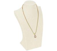 BELLE VOUS Busto Espositore Collane in Lino - 11,3 x 10,2 x 30 cm - Porta Collane Manichino Donna Organizzatore Appendi Collane, Ciondoli, Catene