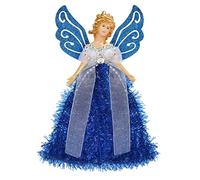 Belle Vous Puntale Angelo Albero Natale Blu - Angelo per Albero di Natale 20,5 x 8,2 cm Plastica - Angelo Natalizio per Decorazioni Natalizie ed Ornamenti - Punta Albero di Natale Blu