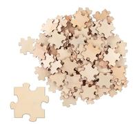 BELLE VOUS Puzzle in Legno Grezzo - Set 100 Tessere da 4,5 x 3,8 cm - Puzzle da Colorare - Ideale per Feste e Idea Regalo