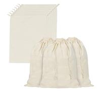 BELLE VOUS Sacchetti Mussola Con Coulisse (Set da 10) - Cotone per Alimenti L30 x A40 cm - Tessuto Vegetale Riutilizzabile, Biodegradabile ed Ecologico