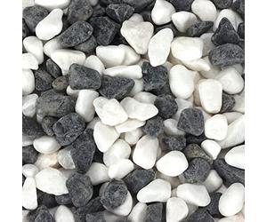 Belle Vous Sassi Decorativi per Vasi Grigi e Bianchi (Sacco da 3,6 kg) 1,4-2,6 cm Ciottoli per Giardino Assortiti - Sassi da Fiume Misti per Piante, Paesaggistica, Casa e Giardini - Pietre Acquario