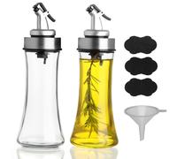Belle Vous Set 2 Bottiglie in Vetro - Oliera Acetiera da Tavola - Bottiglia per