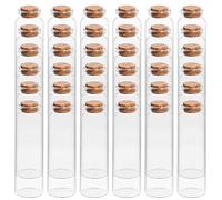 BELLE VOUS Set 36 Barattolini in Vetro con Tappo Sughero - Bottigliette 50 ml - Contenitori Ermetici per Spezie, Bomboniere e Marmellata