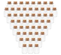 BELLE VOUS Set Barattolini Vetro Piccoli con Tappo Sughero Ermetico (100pz) Bottigliette 5 ml Porta Spezie, Bomboniere e Marmellata