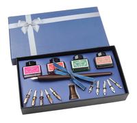 BELLE VOUS Set Calligrafia con Penna Stilografica in Legno con Supporto, Boccette di Inchiostro Stilografiche e Pennini Calligrafia (16pz)- Kit di Calligrafia con Penna e Calamaio per Adulti