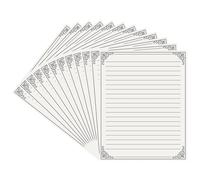 Belle Vous Set Carta da Lettere Vintage (48pz) - 28 x 21,5 cm - Fogli a Righe Formato Lettera - Carta da Lettera Color Crema per Scrivere Lettere Carta, Artigianato, Inviti, Poesie e Altro
