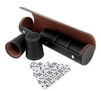 Belle Vous Set Dadi da Gioco con 5 Tazze in Pelle Nera, 25 Dadi e Scatola Dadi