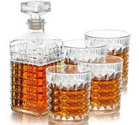 Belle Vous Set Decanter Whisky in Vetro (5 Pezzi) - Bottiglia Whisky da 500 ml