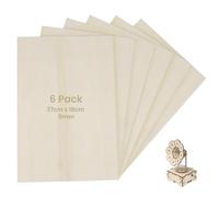 Belle Vous Set di 6 pannelli in compensato 5 mm - 27 x 18 cm - Tavola in legno grezzo per taglio laser, verniciatura, modellatura, incisione, canto, pirografia