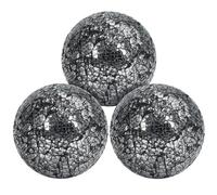 BELLE VOUS Sfere Decorative a Specchio in Vetro Craquelé (Confezione da 3) - Diametro 10 cm - Soprammobili di Vetro - Design a Sfera per Soggiorno/Sala da Pranzo o Come Centrotavola.