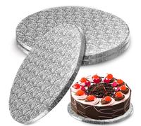 BELLE VOUS Sottotorta Tondo Argento (Confezione da 3) - 35 cm di Diametro, 13 mm