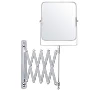BELLE VOUS Specchio Quadrato da Parete Estensibile e Orientabile 360°- Specchio Trucco Ingranditore 3x - 15,5x18,5cm - Specchio Parete Acciaio Inox Doppia Faccia - Specchio Ingranditore Trucco, Barba