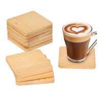 Belle Vous Targa quadrata in legno grezzo con retro in schiuma antiscivolo, per piroincisione, pittura e lettere di scarabeo