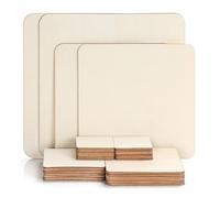 Belle Vous Tavoletta in legno vergine grezzo (44 pezzi) - 5 misure di wafer in legno - Targa in legno per progetti artistici/creativi, pittura, pirografia e decorazioni