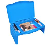 Belle Vous Tavolino da Letto - Tavolino Pieghevole per Leggere e Lavorare - Tavolino da Letto per Pc e Colazione - Porta Pc da Letto con Vano Portaoggetti - Blu Scuro