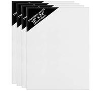 BELLE VOUS Set Tele per Dipingere (4pz) - Tela per Dipingere da 45 x 60 cm - Tela da Dipingere Pre-Allungata - Tela Pittura ad Olio, Acrilica, Schizzi e Disegni - Tela Bianca per Dipingere