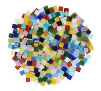 Belle Vous Tessere Mosaico Vetro Colorato (700 pz - 500 g) - Tasselli Mosaico 1 x 1 cm - Tessere per Mosaico Piastrelle Assortite per Decorazioni, Cornici, Vasi, Arte, Casa e Fai-da-Te