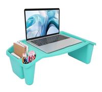 BELLE VOUS Vassoio Letto Multiuso Blue con 3 Scomparti - Supporto PC Letto con Tasche Laterali - Scrivania Letto per Laptop, Portavivande, Colazione, Lettura, Notebook, Gioco e Molto Altro