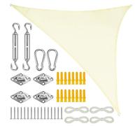 Belle Vous Vele Ombreggianti Triangolari Color Crema - Telo Ombreggiante Impermeabile con Corde 2 x 2 x 2 m - Vela Giardino con Protezione dai Raggi Uv per Giardino, Veranda o Cortile