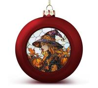 Belle zucche streghe foglie autunnali ornamenti palla di Natale infrangibili da appendere palline di Natale per la decorazione dell'albero di Natale rosso palle per feste di nozze