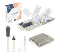 BELLEBEBE Set Scola Biberon con Spazzola - 6 in 1 Kit Scolabottiglie e Scovolino Biberon - Portatile e Pieghevole - Senza BPA