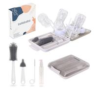 BELLEBEBE Set Scola Biberon con Spazzola - 6 in 1 Kit Scolabottiglie e Scovolino Biberon - Portatile e Pieghevole - Senza BPA