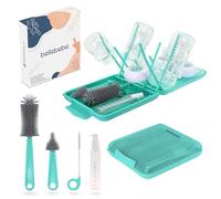 BELLEBEBE Set Scola Biberon con Spazzola - 6 in 1 Kit Scolabottiglie e Scovolino Biberon - Portatile e Pieghevole - Senza BPA