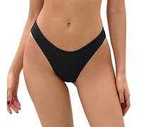 Bellecarrie Slip da bagno brasiliano da donna, vita bassa, taglio alto, nero, M