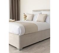 Belledorm - Vestiletto con profondità extra di 48 cm, per rendere ordinato l'aspetto del letto contenitore, lussuosa pelle scamosciata sintetica Colore: lino, 137 x 191cm)
